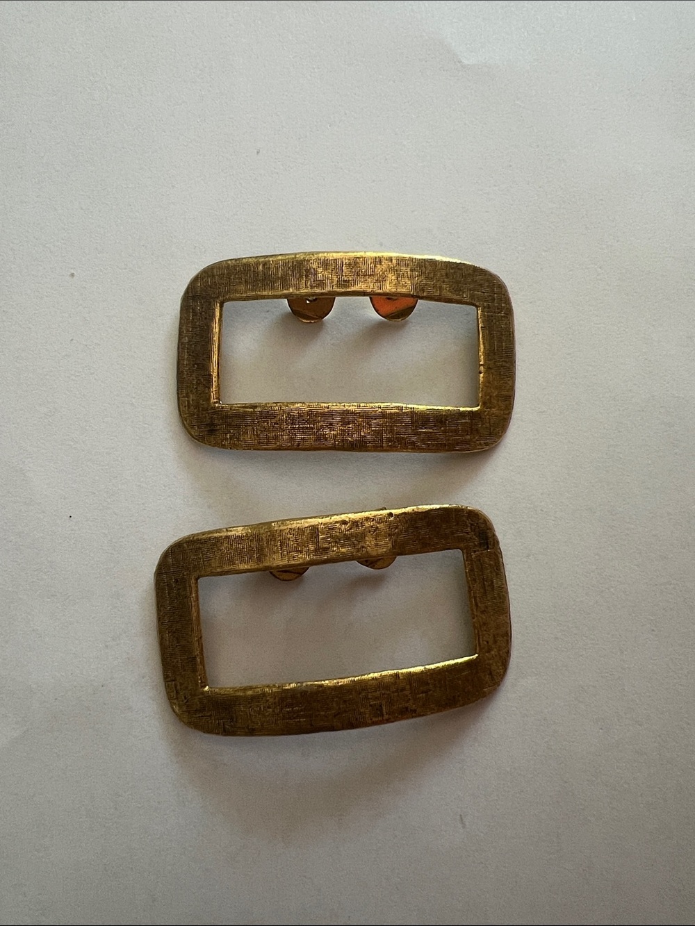 Gold Rectangular shoe buckles